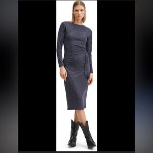 Mango Long Sleeve Midi Dress